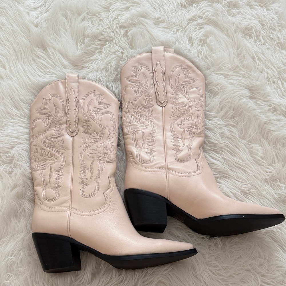Jeffrey Campbell Cream Heeled Boots - Picture 9 of 11